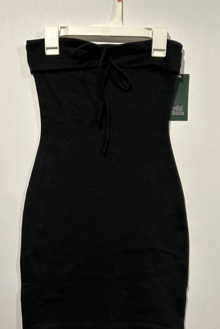 Wild Fable Women's Twill Tube Bodycon Dress Black Size XXS NEW W TAG